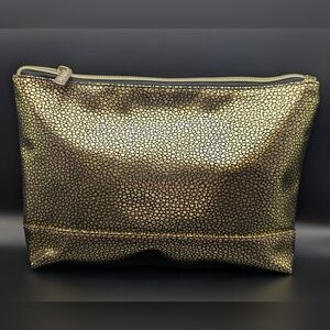 Tarte Cosmetics 2023 Black & Gold Vinyl 'Gold Getter' Makeup Bag/Pouch New!